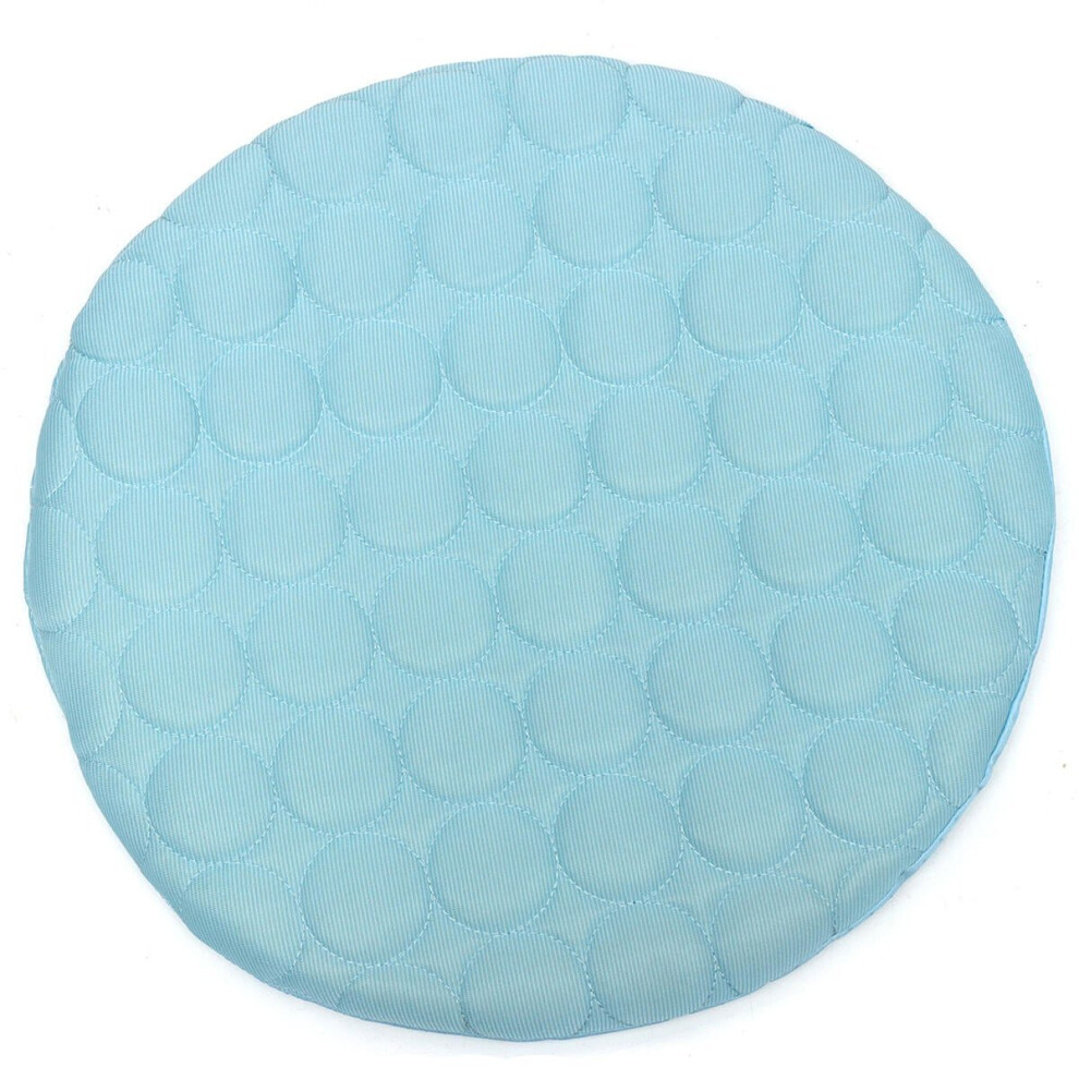 (Blue, S) 42R/50R Pet Dog Cat Soft Summer Chilly Cooling Mat Cold Bed Fiber Mats Pad Pet Seat Cushion