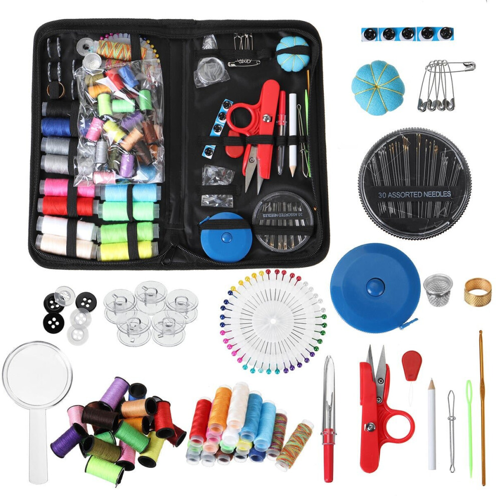 (97pcs) Portable Travel Small Home Sewing Kit Case Needle Thread Scissor