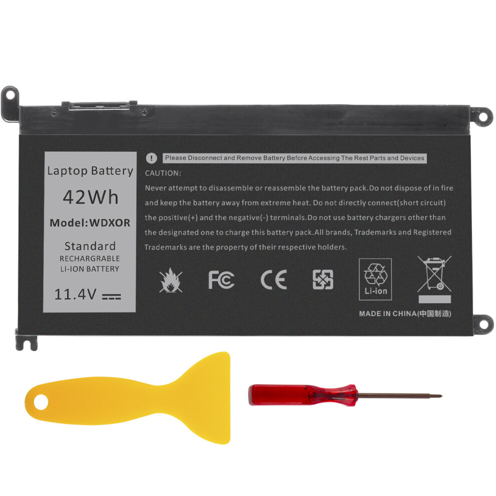 FUTUREBATT WDXOR WDX0R Battery For Dell inspiron 13 5368 5378 7368 7378 15 5565 5567 17 5765 5767 42Wh 11.4V