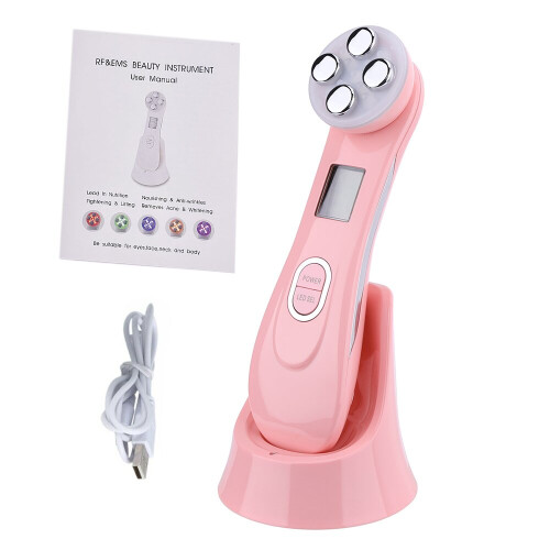 (Pink with box) Face Mesotherapy RF Radio Frequency Lift Massager 1