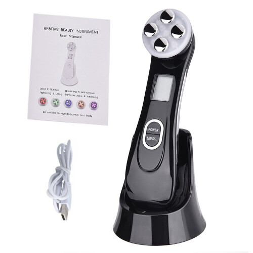 (Black without box) Face Mesotherapy RF Radio Frequency Lift Massager