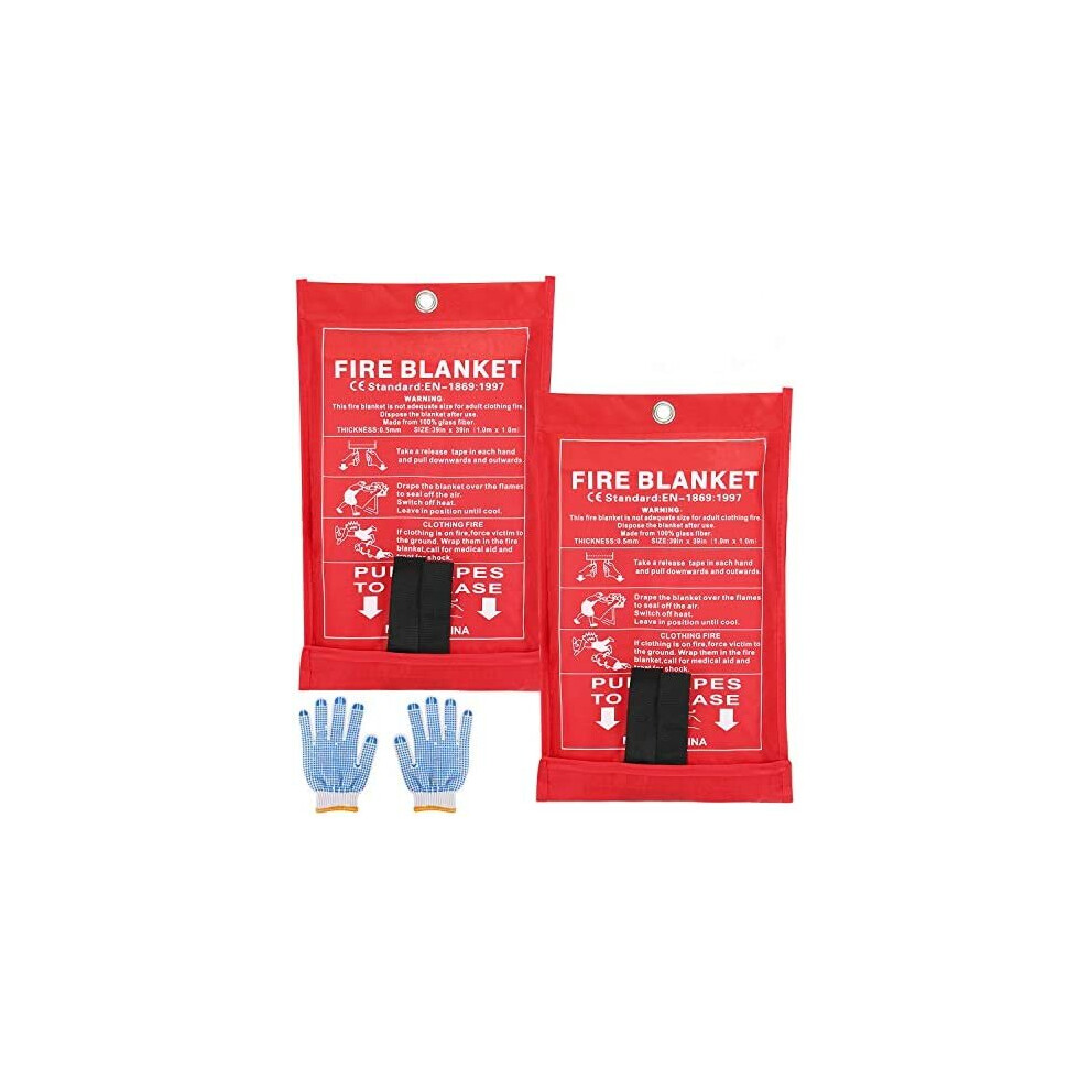 Sainuod Fire Blanket Emergency For Kitchen, Suppression Flame Retardant Safety Blanket For Home, School, Fireplace, Grill, Car, Office, Warehouse 745672819368