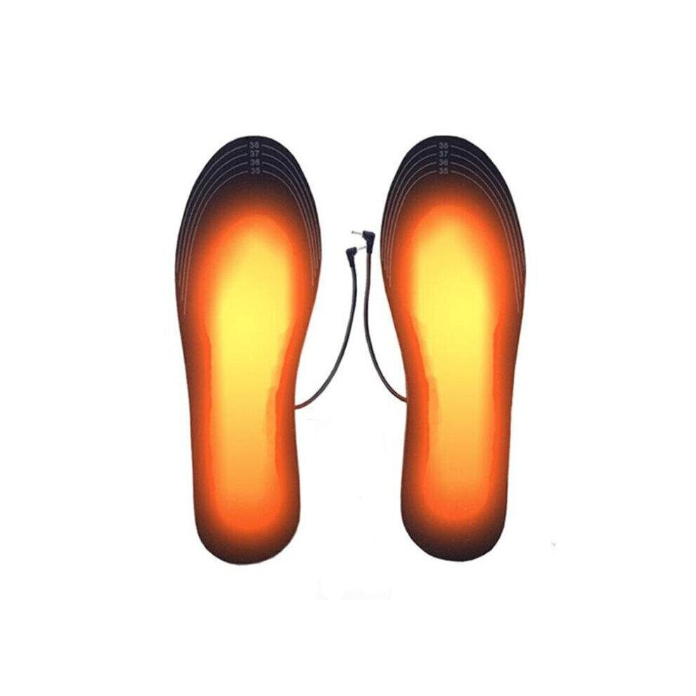 (Large) 1 Pair Winter USB Heated Insoles Electric Heating Warm Sliceable Carbon Fiber Heating Insole