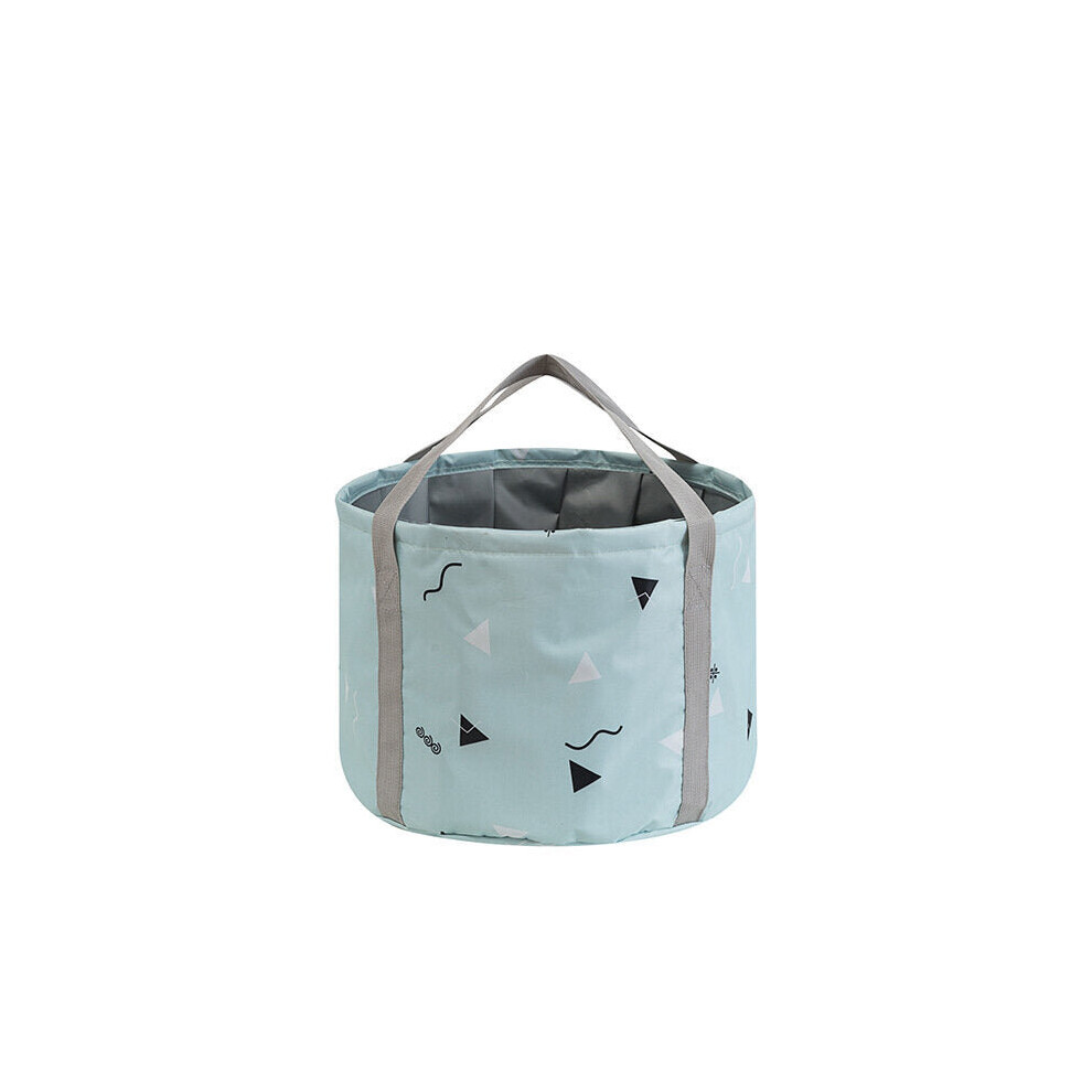 (Blue, L) 12/18L Folding Basin Camping Washbasin Bucket Foot Bath Sink Washing Basket Outdoor Travel
