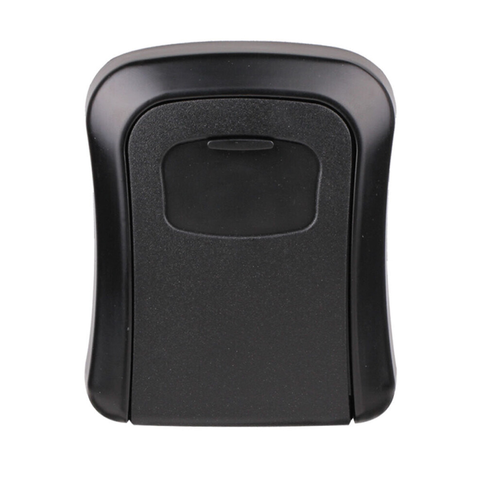 (Black) Wall Mounted 4-Digit Combination Lock Key Safe Storage Box Home Gate Coffer