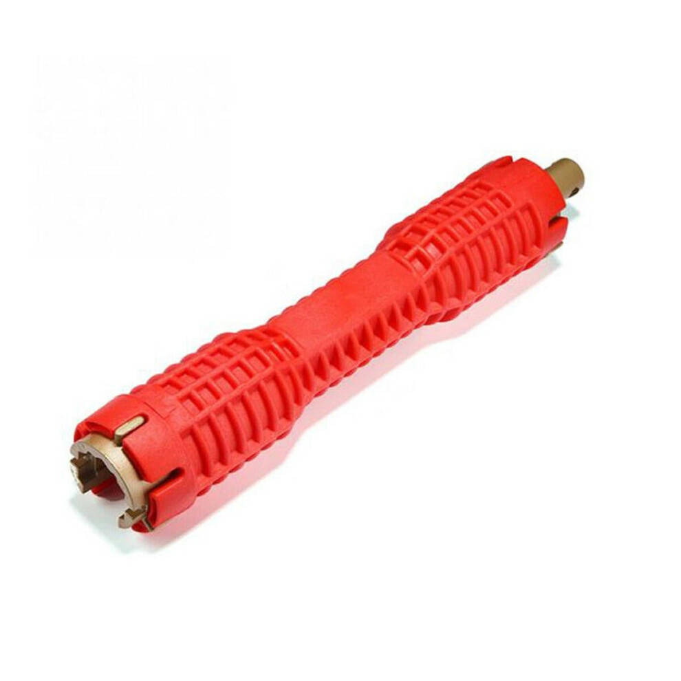 (Red) Multi-Functional Double Head Sink Faucet Wrench Water Pipe Tubing Socket Wrench 3654659291400