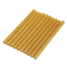 (Yellow) 10Pcs 7mmx100mm Colorful Glitter Hot Melt Glue Stick Colorant DIY Crafts Repair Model Adhesive Sticks