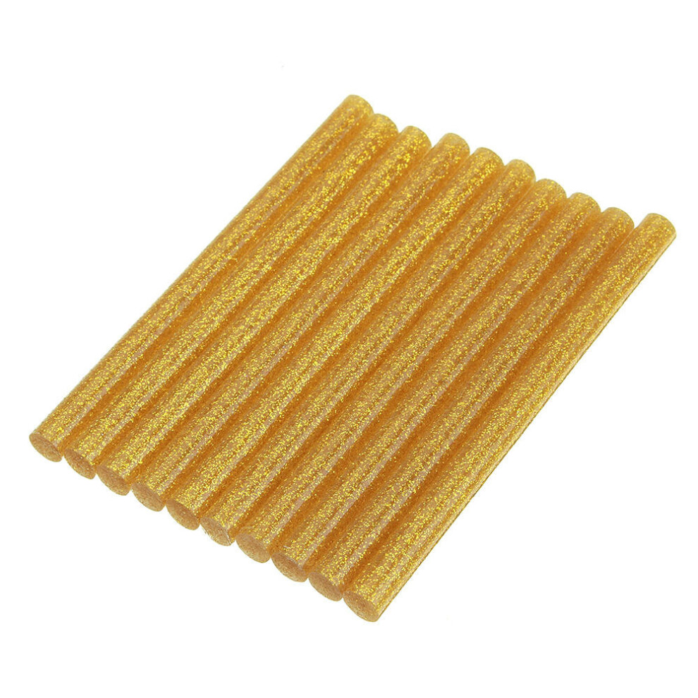 (Yellow) 10Pcs 7Mmx100mm Colorful Glitter Hot Melt Glue Stick Colorant Diy Crafts Repair Model Adhesive Sticks 3654659453532