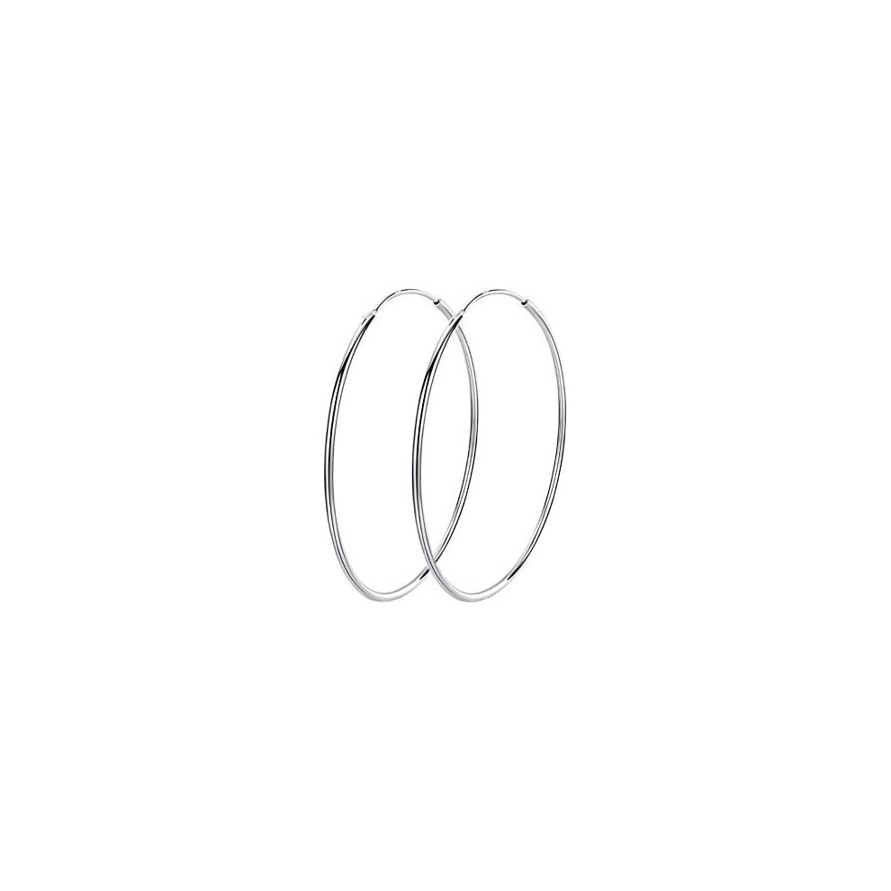 925 Sterling Silver Large Hoop Earrings Circle Endless Dainty Huggie Big Hoops Earring for Women Girls Fashion Gifts80mm