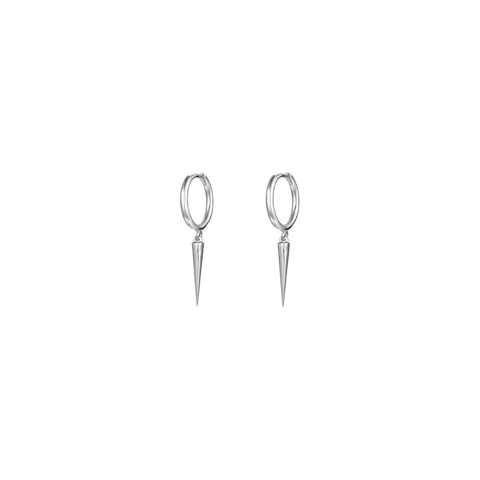 Minimalist Spike Dangle Drop Hoop Earrings for Women Teen Girls Men Sterling Silver Hoops Cuff Cartilage Tragus Helix Wrap Geometric Hypoallergenic