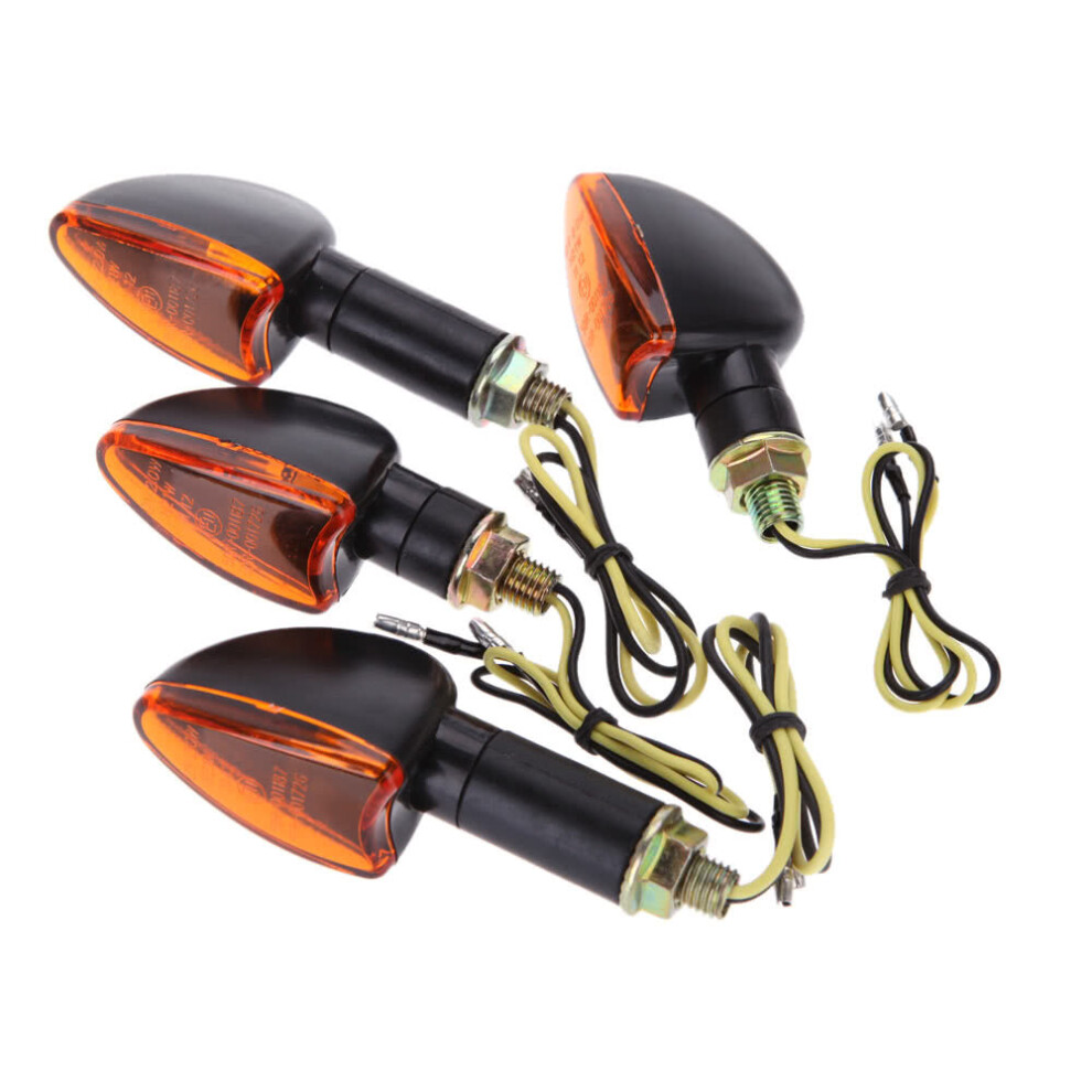 4pcs 12V Motorcycle Bike Bulb Amber Front & Back Turn Signal Indicator Light-image-OPC-P9R6HMC-NEW