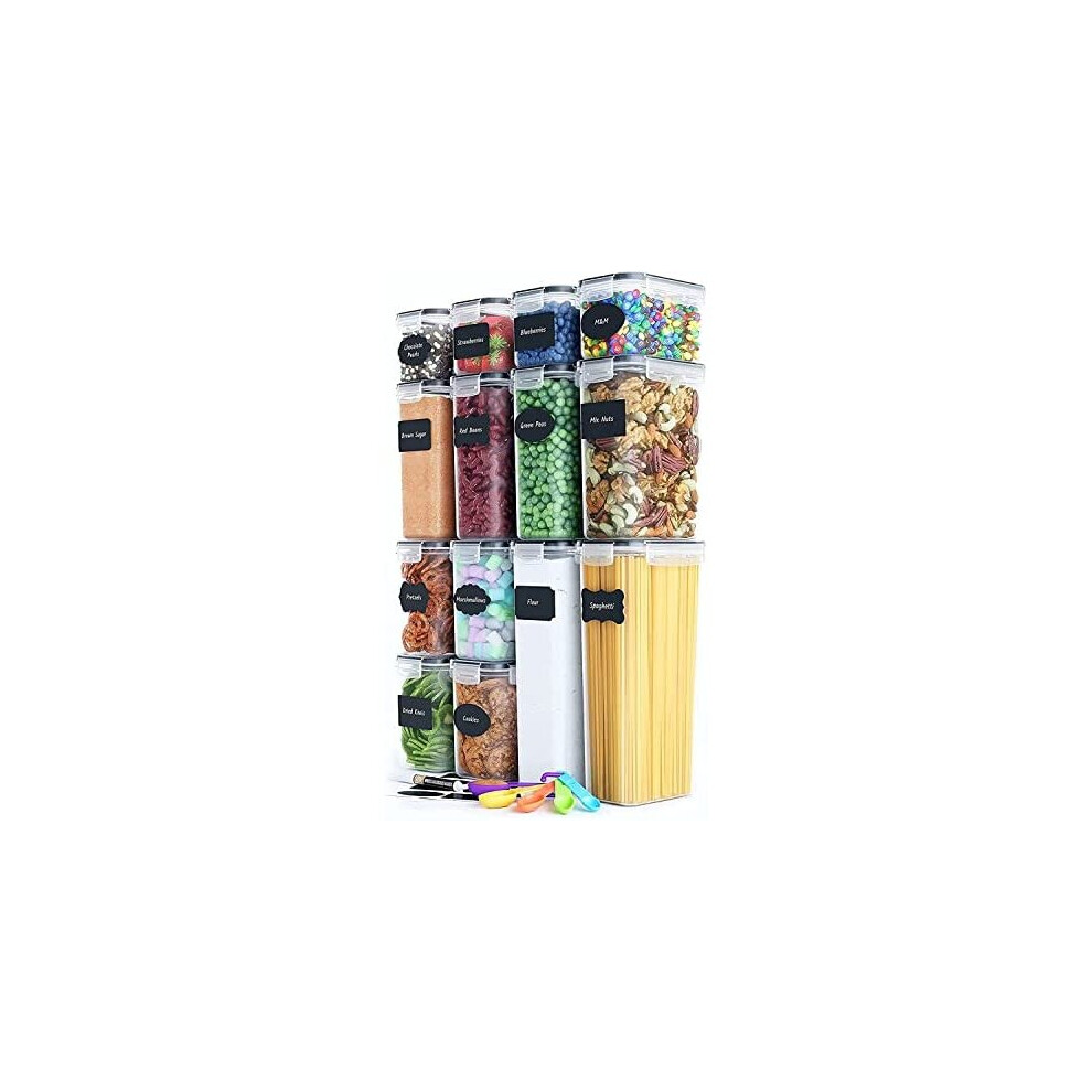 Chef's Path Airtight Food Storage Containers Set [14 Pack] for Cereal, Flour, Sugar, Kitchen Storage & Organisation - BPA Free Plastic Containers with