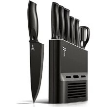 Manelord Chef Knife Sets Kitchen Knives Set - 7 Pieces Chef Knife Set with Knives, Scissor, Block for Meat/Vegetables/Fruits Chopping, Slicing, Dicing