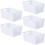 NIFTII Pack of 5 Plastic Storage Baskets with Handle ? Rectangular Kitchen Organiser Storage Box ? Home & Kitchen Storage Basket ? Strong Plastic 1