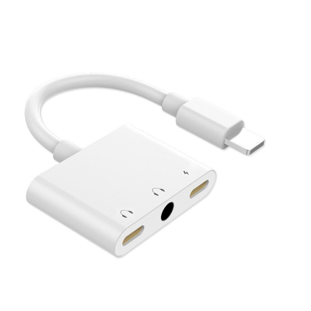 Mini Dual Lightning Splitter Adapter Audio Aux Converter With Dual Ports 3.5Mm Headphone Jack 3654659107404