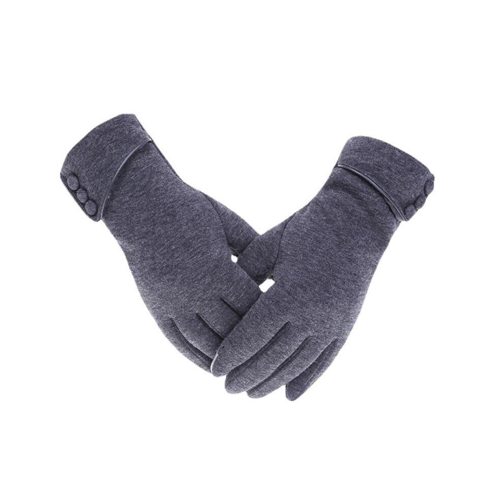 (Grey) Women Unisex Warm Touch Screen Fleece Gloves No-Slip Cycling Outdoor Windproof Ski Gloves