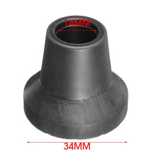 (Inner: 14MM Outer: 34MM) Walking Stick End Tripod Cane Tip Non-Slip Bottom Self Standing Rubber Walk