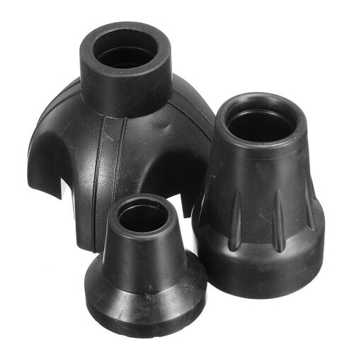 (Inner: 14MM Outer: 34MM) Walking Stick End Tripod Cane Tip Non-Slip Bottom Self Standing Rubber Walk 1
