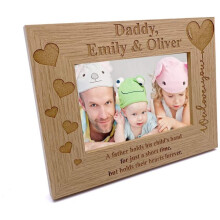 (5 x 7 Inch) ukgiftstoreonline Personalised We Love Daddy Photo Frame Oak wood finish