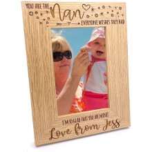 (8 x 10 Inch) ukgiftstoreonline Personalised You Are The Nan Photo Frame Portrait Oak Wood Finish