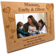 (4 x 6 Inch) Personalised We Love Mummy Photo Frame Oak wood finish