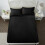 (Black, Double ) 25cm Fitted Sheet Bed Sheet For Mattress All Size 5