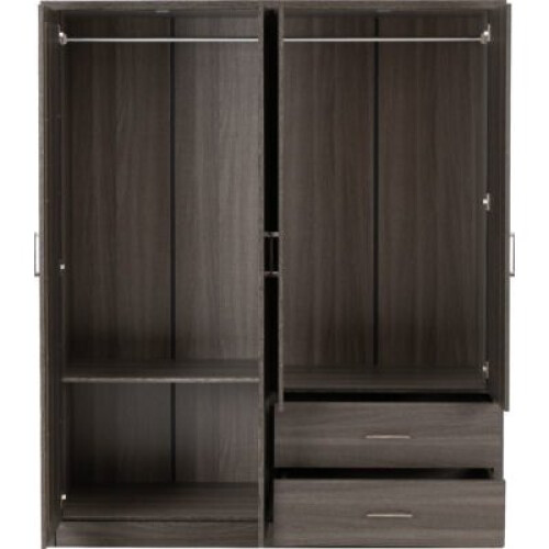 Lisbon 4 Door Wardrobe Black Wood Grain 1