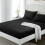(Black, Double ) 25cm Fitted Sheet Bed Sheet For Mattress All Size 1