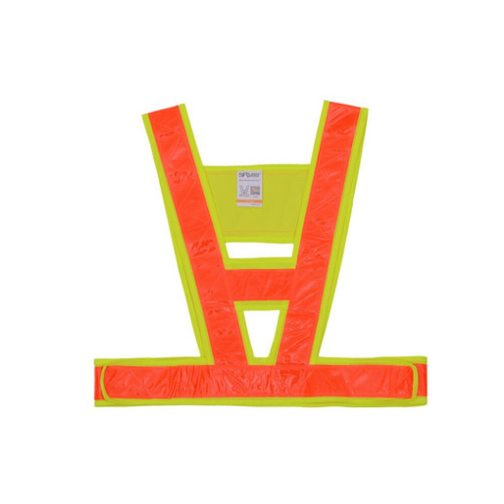 (Orange) High Visibility Reflective Vest Safety Strap Vests