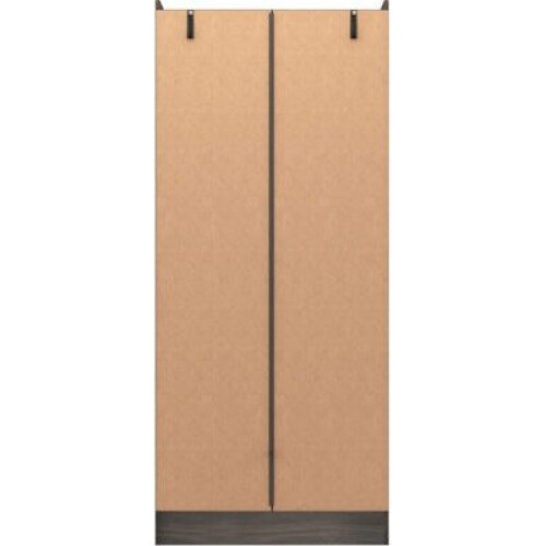 Nevada 2 Door 1 Drawer Wardrobe Black Wood Grain 2