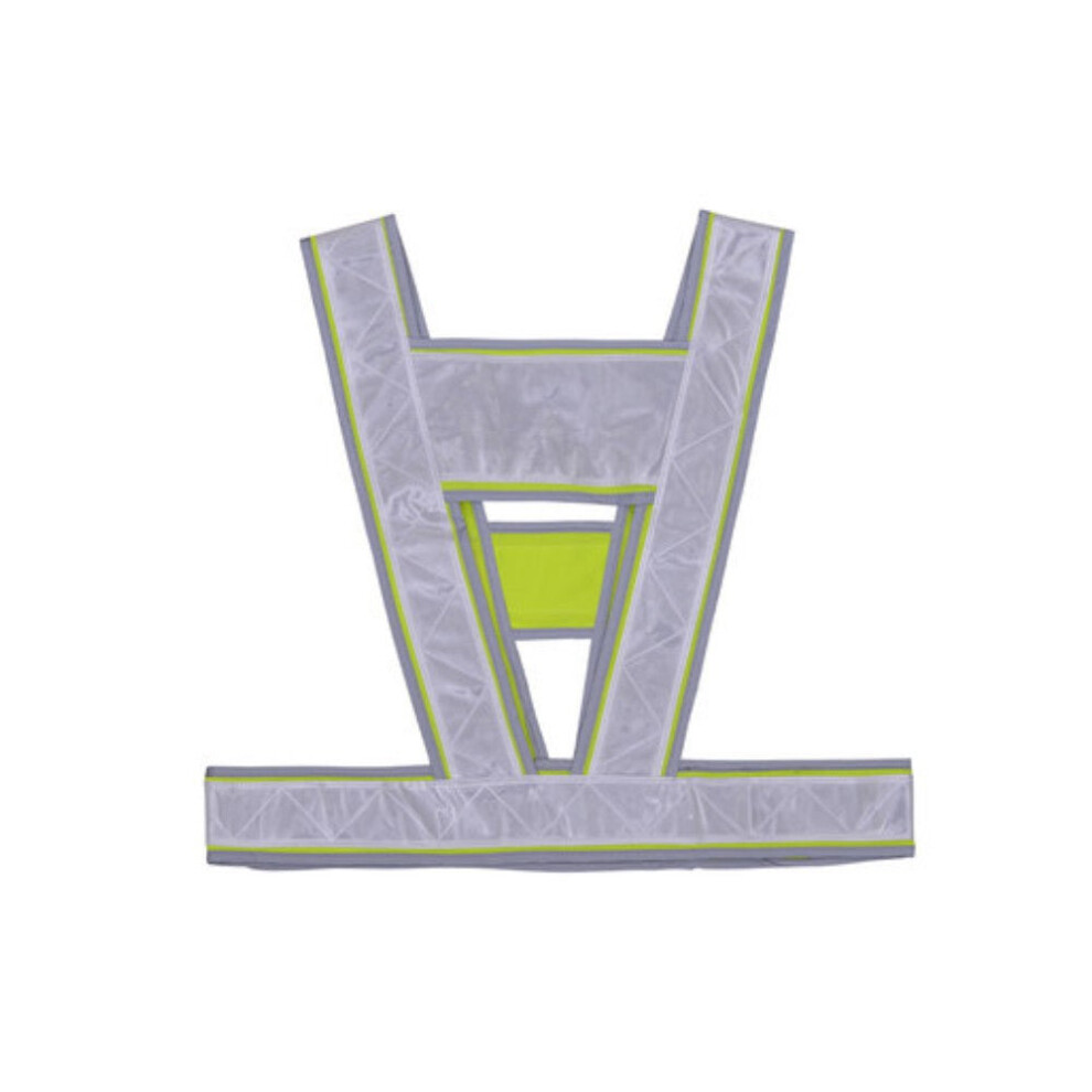 (White) High Visibility Reflective Vest Safety Strap Vests