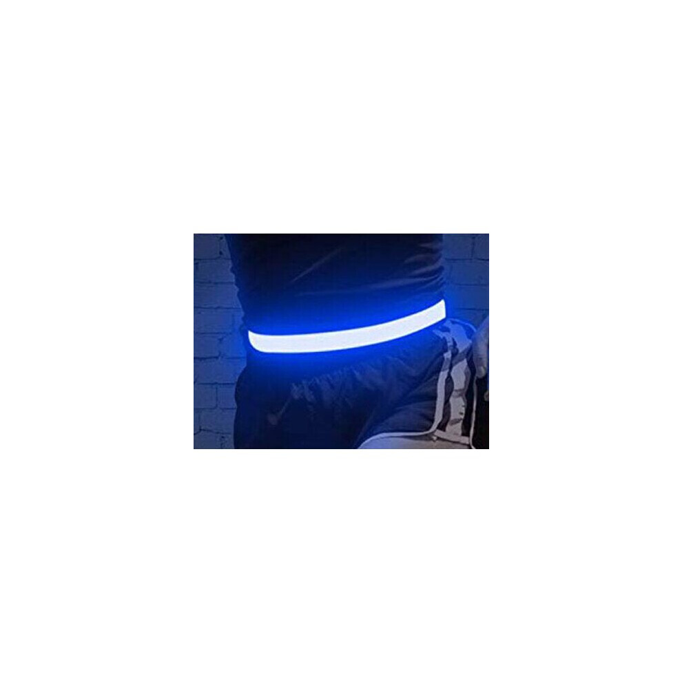 (Blue) Flashing Belt USB Charging Reflective Warning light Luminous Cycling