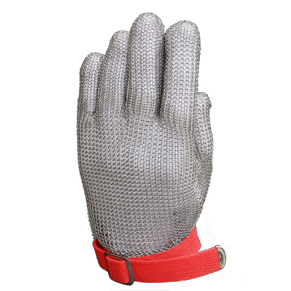 (Yellow, L) High-quality Stainless Steel Mesh Knife Cut Resistant Chain Mail Protective Glove