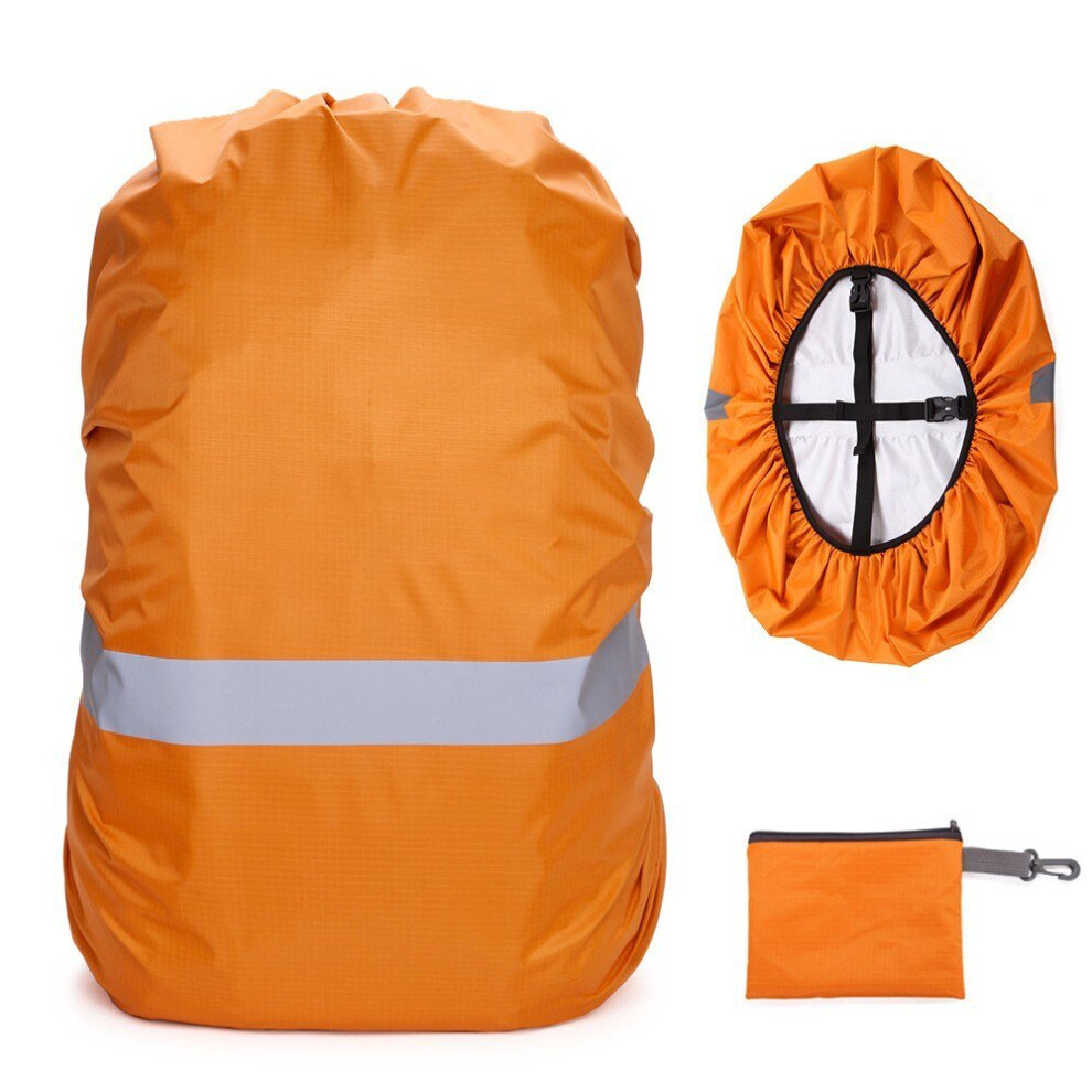 (Orange, XS) Backpack Cover with Reflective Strip