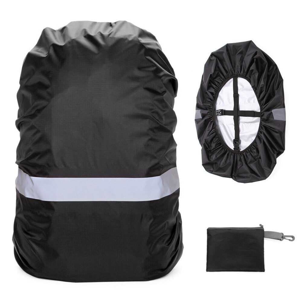 (Black, XS) Backpack Cover with Reflective Strip