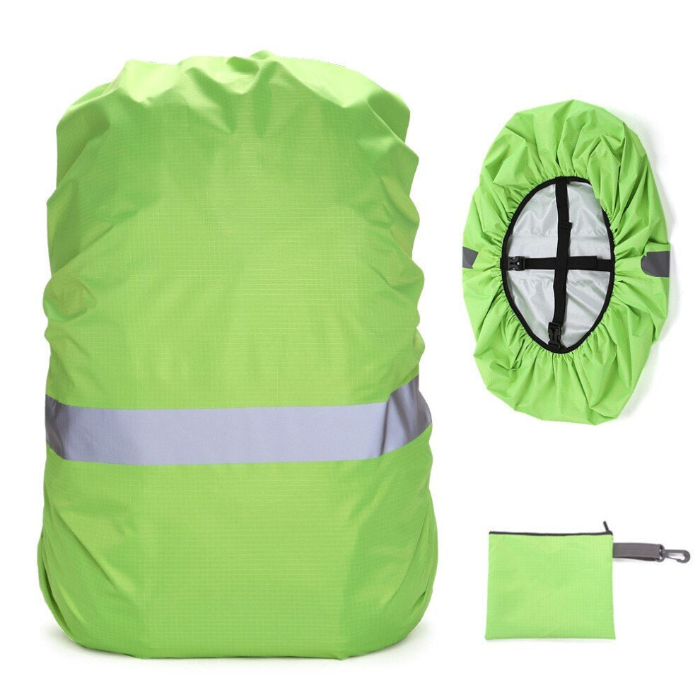 (Green, XS) Backpack Cover with Reflective Strip