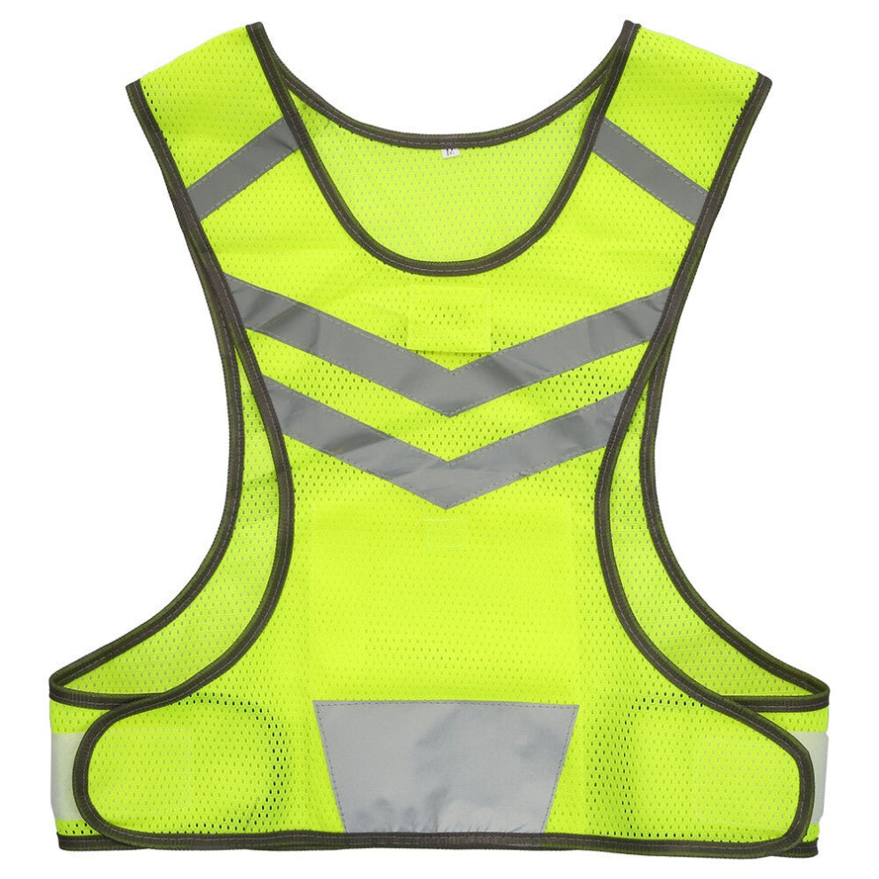 (No Led, L) Outdoor Sports Running Reflective Vest Adjustable Lightweight Mesh Safety Gear