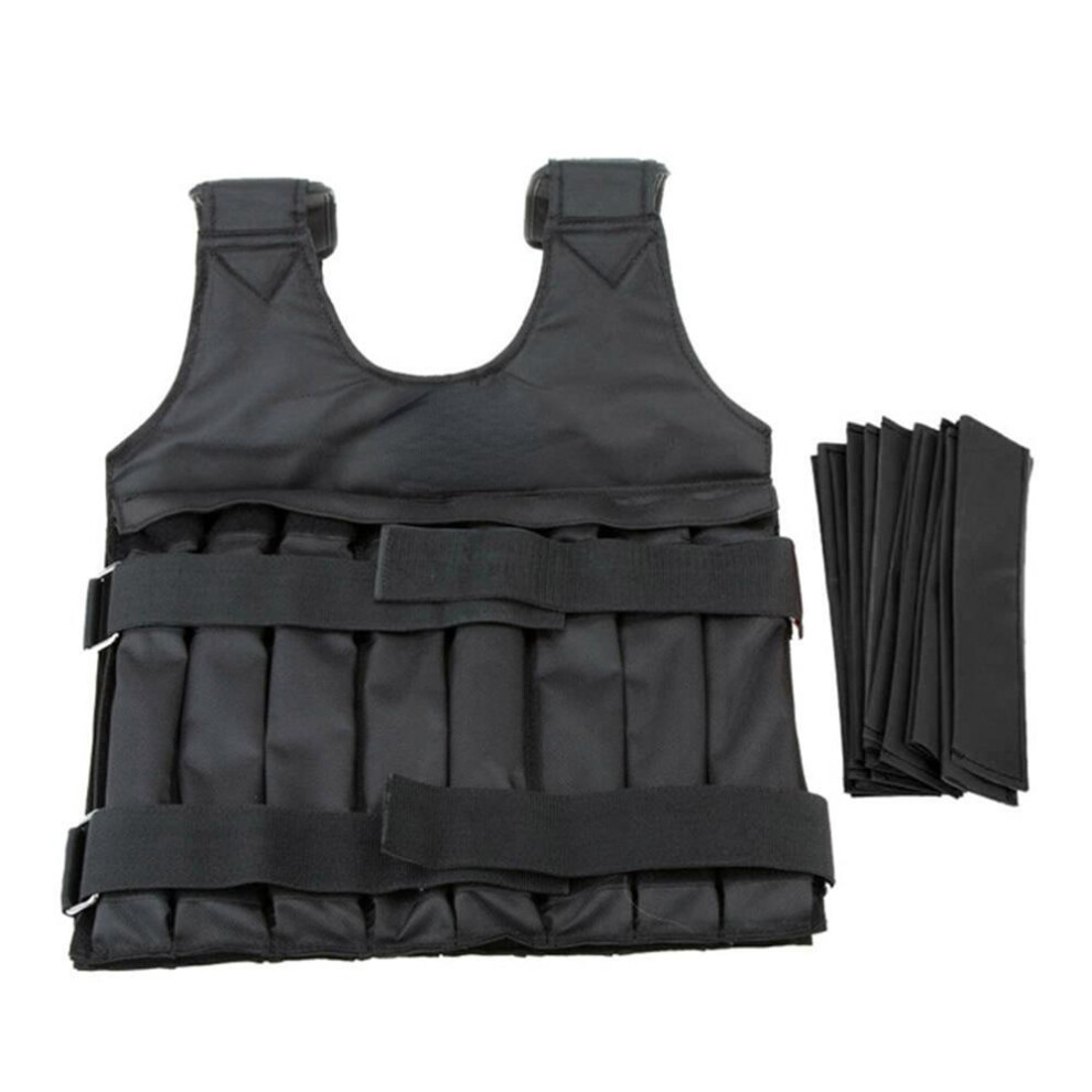 (50kg) Weighted Vest Adjustable Gym Exercise Training Fitness Jacket Workout Boxing Waistcoat Accessories