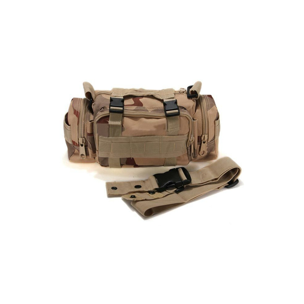 (Desert camouflage) Outdoor Sports Camouflage Backpack Rucksack Camping Hiking Waist Bag Pack