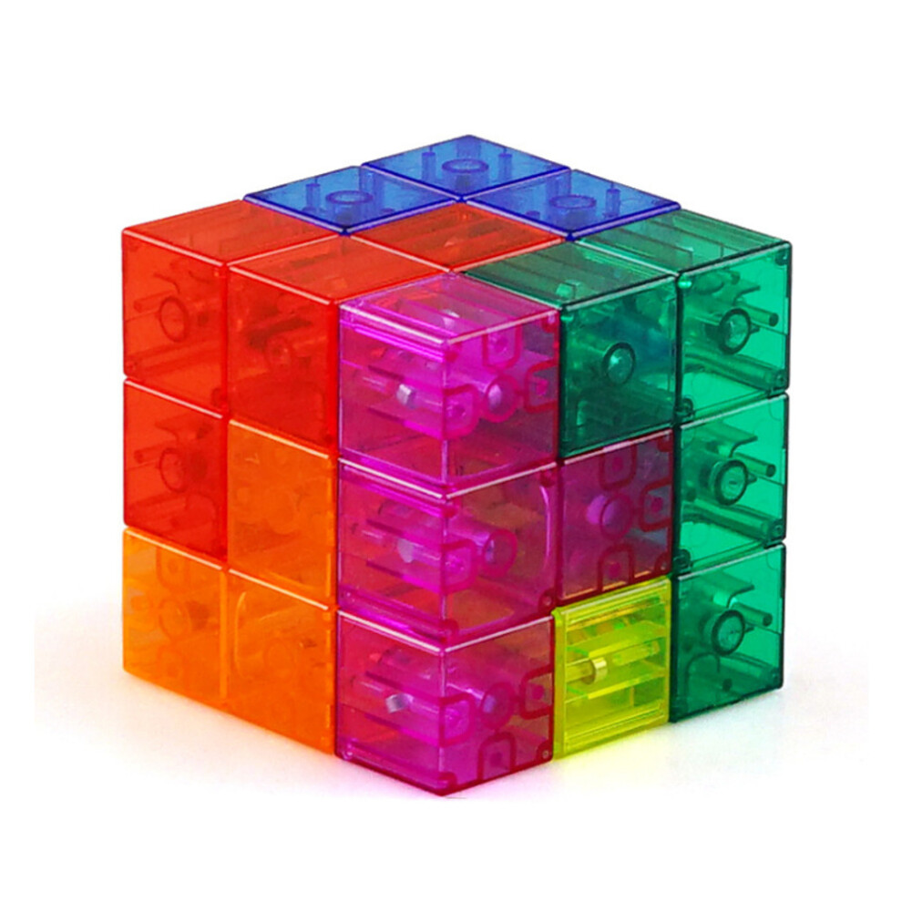 (transparent) Cube Luban Magnetic Building Blocks Tetris Three-dimensional Intelligence Children's Educational Toys