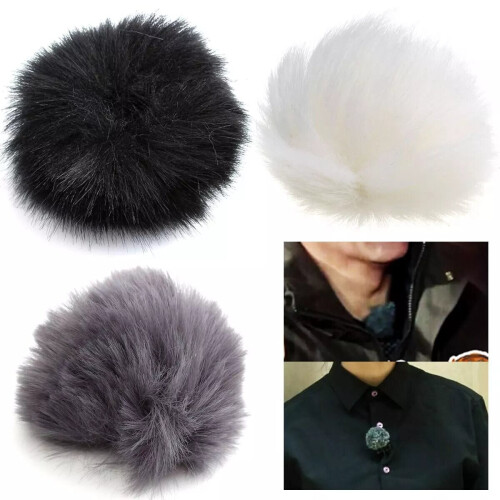 (White) Lavalier Microphone Furry Windscreen Windshield Wind Muff Soft Comfortable for Microphones Mic 2