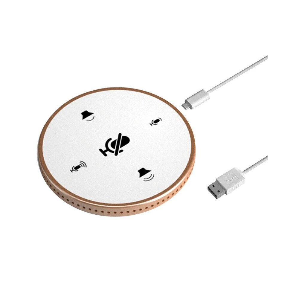 (Gold) Usb Conference Microphone,Omnidirectional Pc Computer Condenser Mic With Mute Button For Meeting/Class Plug & Play Gold 6112212038093