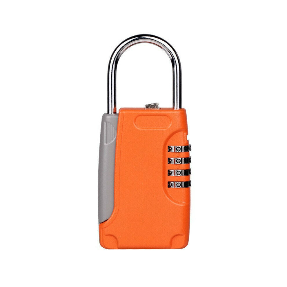 (Orange) Zinc Alloy Portable Anti Theft Key Storage Box with 4-digit Mechanical Password Code Lock