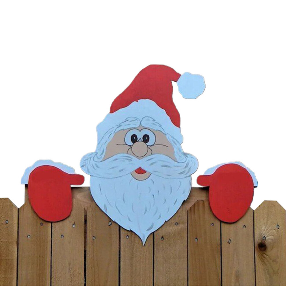 (Santa Claus) Santa Claus Christmas Fence Peeker Decoration Outdoor Garden Decor