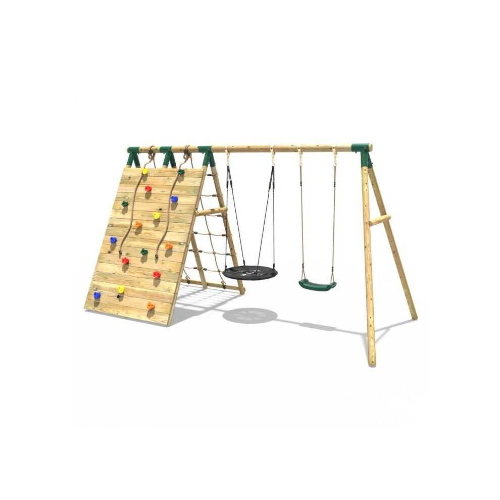 (Spire Green) Rebo Beat The Wall Wooden Swing Set