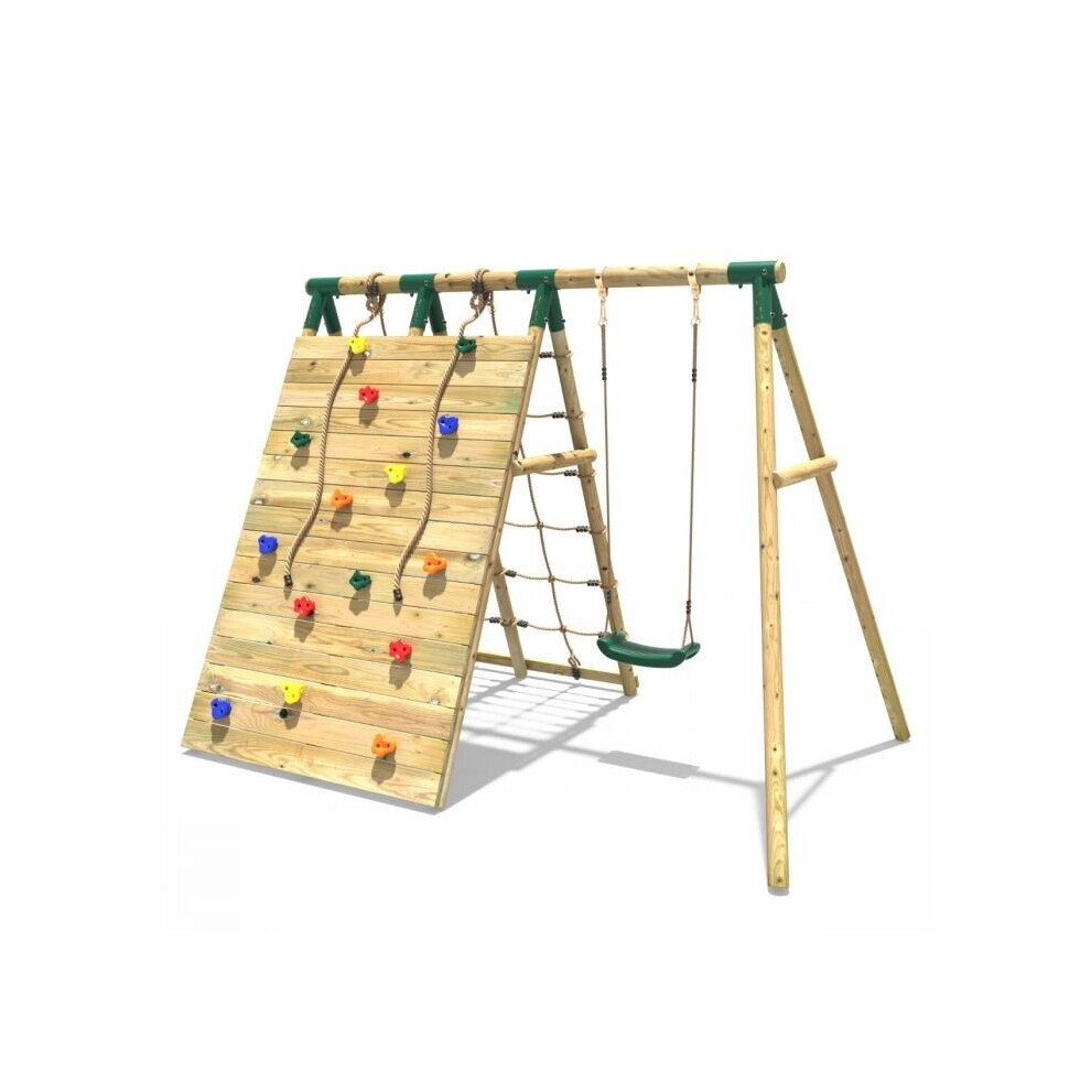 (Apex Green) Rebo Beat The Wall Wooden Swing Set