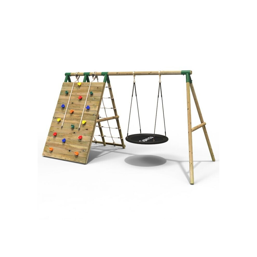 (Zenith Green) Rebo Beat The Wall Wooden Swing Set