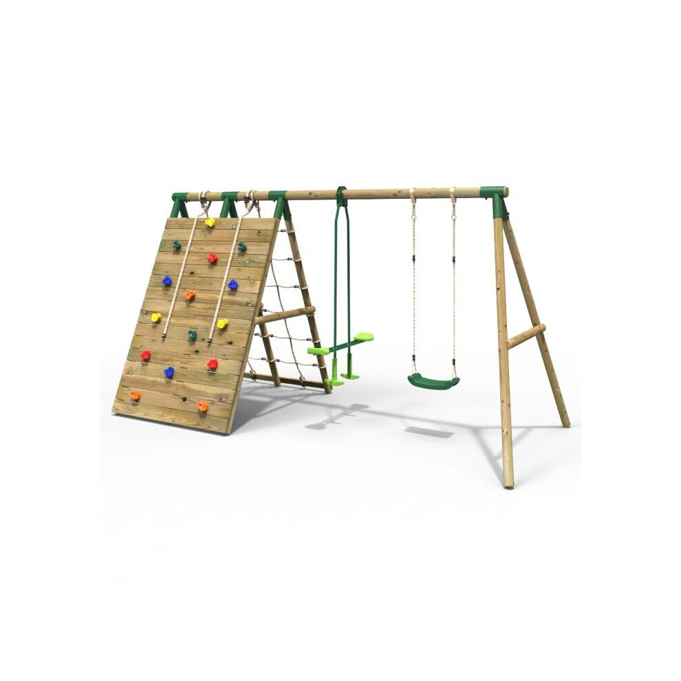 (Peak Green) Rebo Beat The Wall Wooden Swing Set