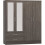 Nevada 4 Door 2 Drawer Mirrored Wardrobe Black Wood Grain 5