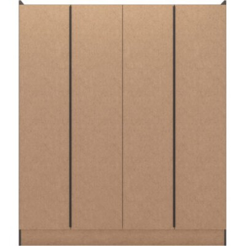 Nevada 4 Door 2 Drawer Mirrored Wardrobe Black Wood Grain 2